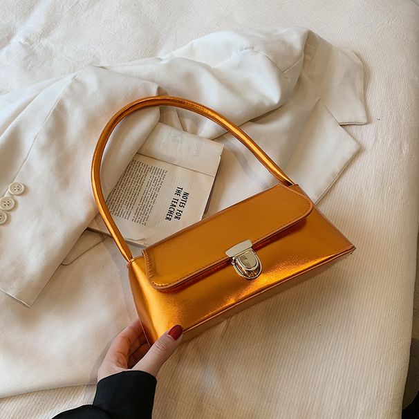 Borsa da donna lucida sotto le ascelle Borsa da donna 2023 New Trend Foreign Style Commuter Borsa a tracolla casual casual semplice piccola borsa quadrata_voghion.com