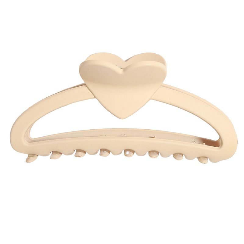 Oversized Love Heart Semi-Circular Claw Clip - Elegant Matte Finish For Thick Hair - Back-of-Head Updo Shark Clip Hair Accessory_voghion.com