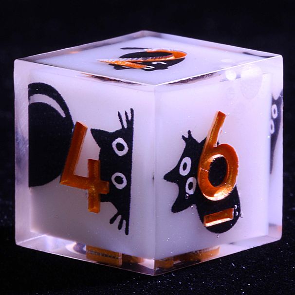 9 Polyhedral Resin D And D Sets Dice Midnight Kitten Edict For Dungeons Dragons RPG_voghion.com