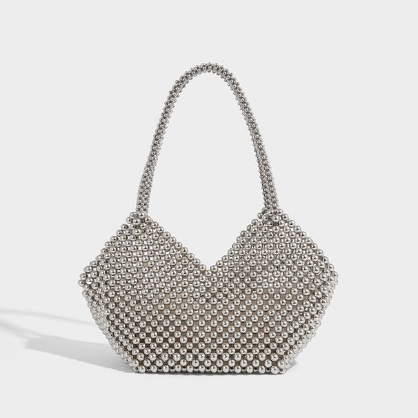 Tendenza di design di nicchia 2025 Borsa a tracolla primavera estate con perle testurizzate Borsa a mano piccola quadrata universale da donna_voghion.com