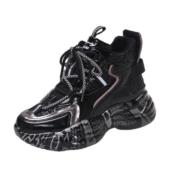 Damenschuhe High-Top-Sneaker, neue, alltagstaugliche Freizeitschuhe für Herbst und Winter, dicke Sohlen, Dad-Schuhe, bequeme Ins-Damenschuhe_voghion.com