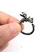 Ready Stock Vintage Dark Dragon Opening Rings for Men Women Cute Animal Sier Color Metal Punk Finger Ring Fashion Jewelry Party_voghion.com