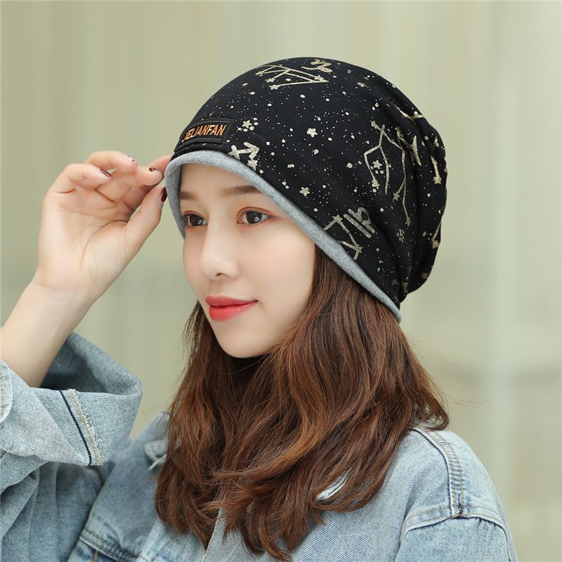 Children Versatile Hot Stamped Constellation Korean Edition Trendy Warmth Chemotherapy Fashion Pullover Headscarf_voghion.com