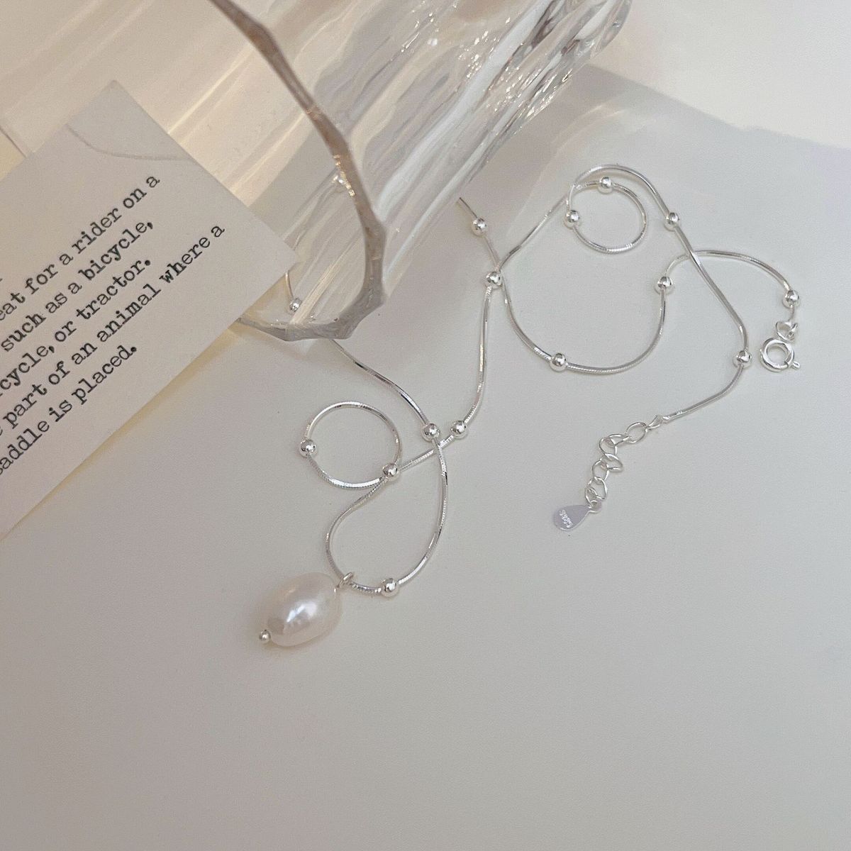 Collana di perle barocche naturali in argento puro Chiheng S per donna, stile coreano, primavera estate, nuovo, semplice e minimalista._voghion.com