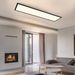 Glitzerlife LED Panel Schwarz Deckenleuchte Dimmbar - Flach Deckenlampe Büro Mit Fernbedienung Moderne Wohnzimmerlampe 100x25CM Küchenlampe 42W Deckenpanel_voghion.com