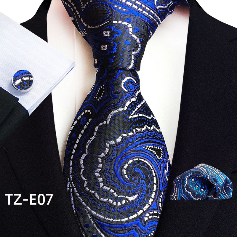 Apparel Accessories Paisley Waist Flower Men's Tie Pocket Square Cuff Three Piece Suit_voghion.com