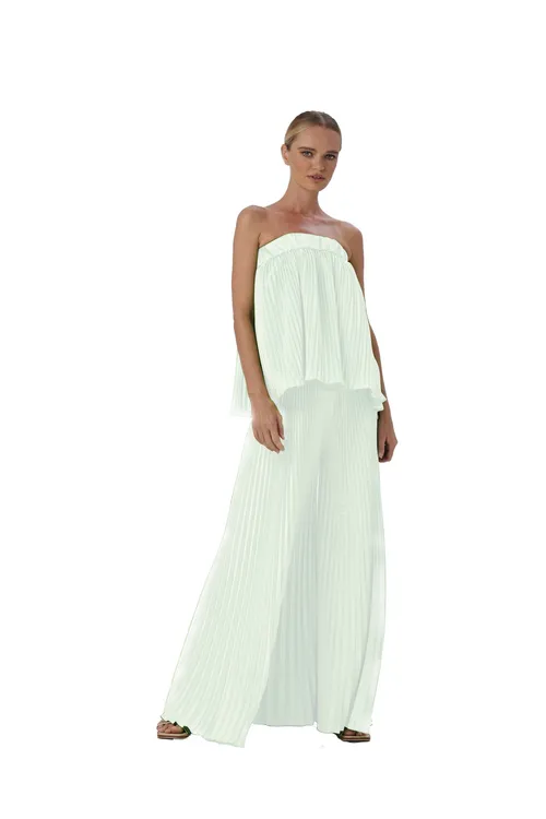 Women's Clothing tube top big flared wide-leg trousers _voghion.com