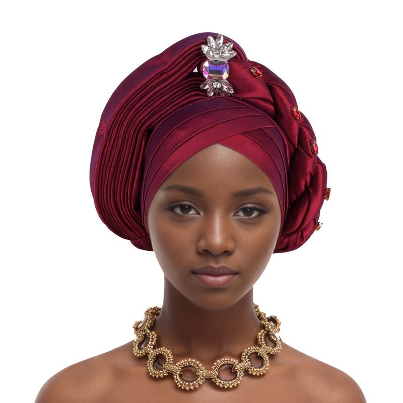 Nouveau chapeau Baotou de l'industrie lourde à tresses empilées en diamants, chapeau musulman, chapeau africain_voghion.com