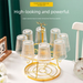 Light Luxury Rotating Cup Holder With Tray Storage Rack Inverted Storage Glass Cup Holder Home Use New Model Draining Rack_voghion.com