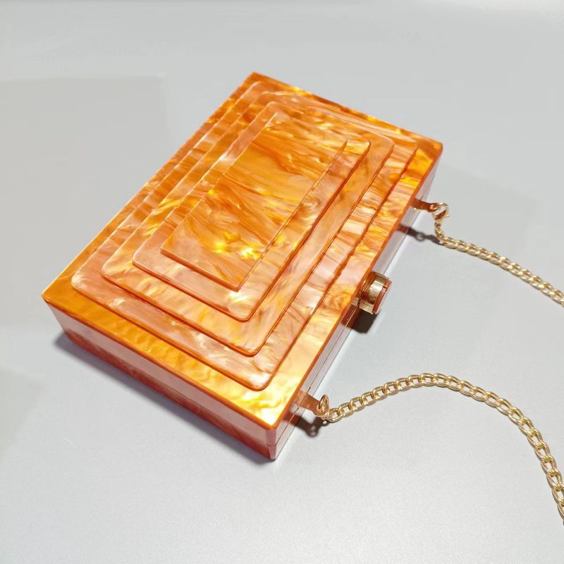 Women's Handbag Dinner Bag Retro Stitching Bag Trend Acrylic One-shoulder Chain Bag Girl_voghion.com