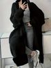 Women's Oversized Long Cardigan – Lightweight Open-Front Knit Sweater (Black/Crimson/Grey/Violet, S-XL)_voghion.com