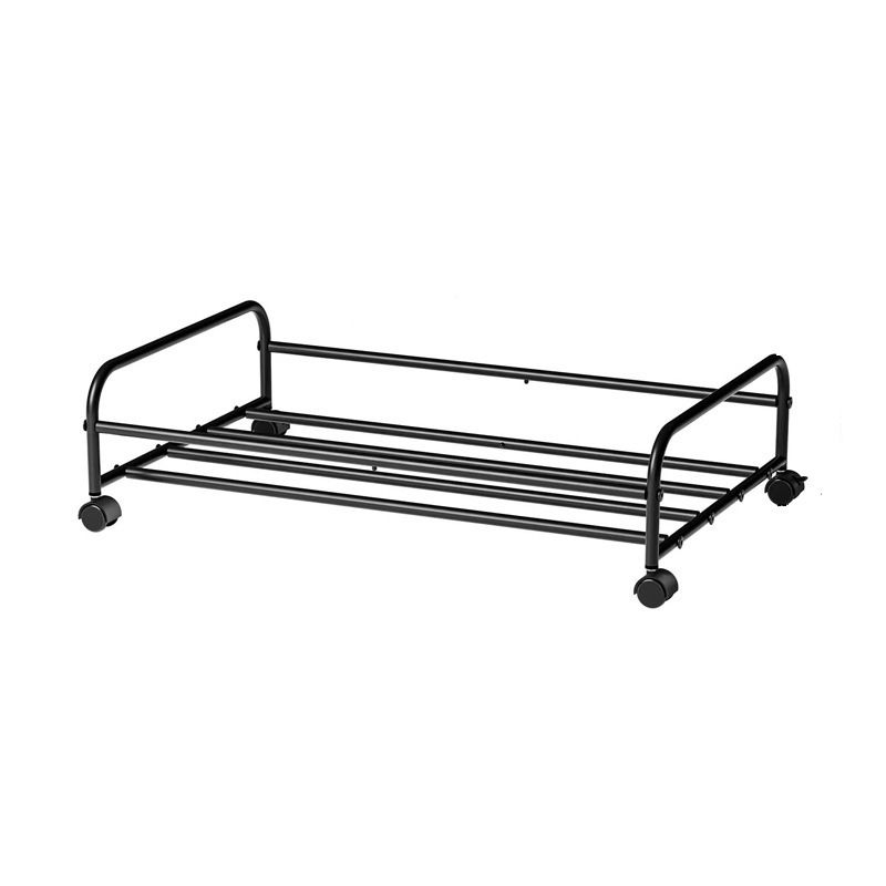 Under Bed Storage With Wheels - 2-Pack Metal Rolling Drawers For Shoes & Clothes Space-Saving Organizer With Handles Black_voghion.com