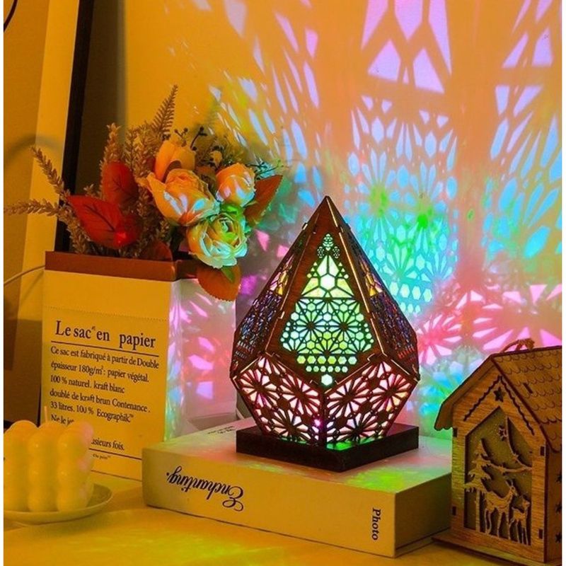 Small Night Light Rotating Internet Famous Bedroom Headboard Water Ripple Projection Creative Starry Sky Flame_voghion.com