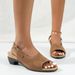 Women's shoes large size round head thick heel solid color buckle ladies' sandals _voghion.com