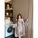 Women's Sleepwears Ice and snow silk pajamas women's camisole nightgown long sleeve homewear two-piece set_voghion.com