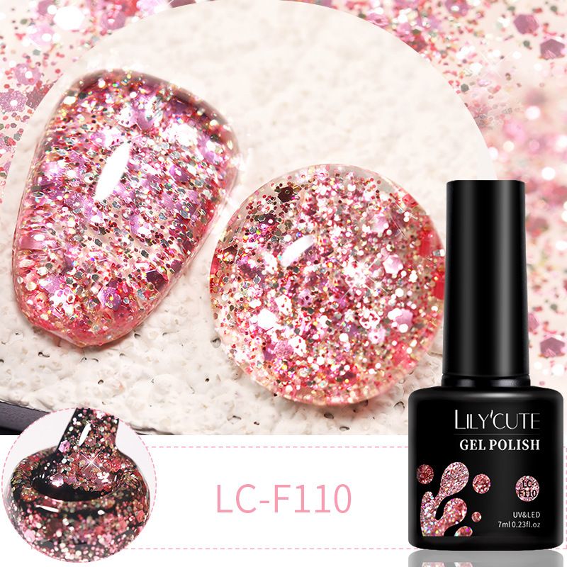 LILY'CUTE Professionelles Nagelgel-Set – Mehrfarbiger UV/LED-Soak-Off-Gellack mit Überlack für Salons – 7-ml-Flaschen_voghion.com