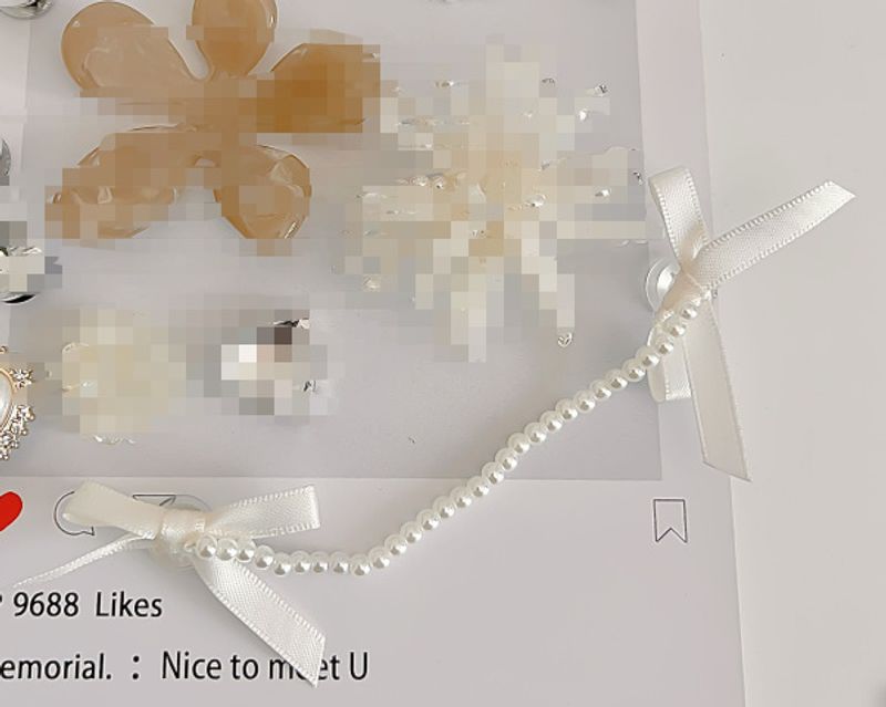 Hole Shoe Flower Accessories Decoration Diy Garden Shoe Buckle Imitation Pearl Chain Tassel Retro_voghion.com