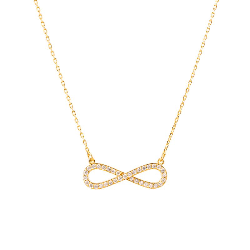 Oneindige cyclus Zircon ketting Modieuze messing 8-vormige ketting Sleutelbeenketting Vrouwelijk_voghion.com