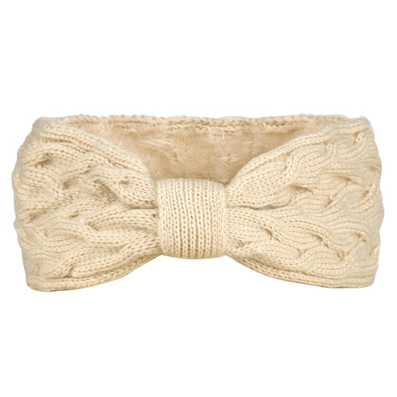 Unisex Bow wool headband and cashmere knitted headband warm ear protection headband women's sports headband hair accessories_voghion.com