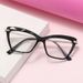 Women's Eyewear Frames New Crystal Multi Faceted Cat Eye Flat Mirror Retro Fashion Black Frame Can Be Matched With Myopia Glasses_voghion.com