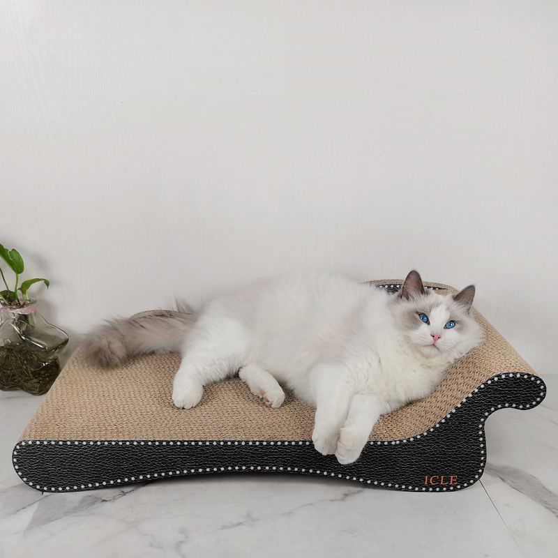 Divano in carta ondulata, giocattolo per gatti, tiragraffi resistente, con artigli, 700 cm di schienale di bellezza_voghion.com