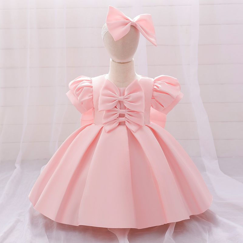 Mor & Barn Gränsöverskridande barns födelsedagsklänning blomsterflickklänning liten flicka tutu kjol ett år gammal rosett prinsessklänning_voghion.com