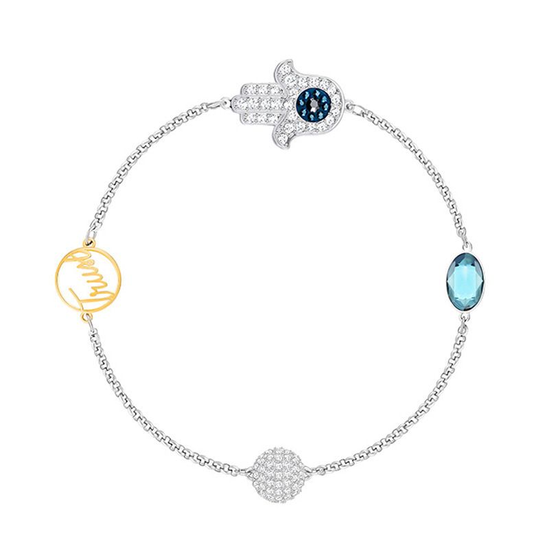Braccialetto con palma portafortuna con occhio del diavolo Braccialetto con mano di Hamsa femminile_voghion.com