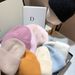 Bonnet tricoté en fourrure de lapin épaisse et légère, à la mode et simple, couleur unie, doux et ciré, en laine chaude pour femme_voghion.com