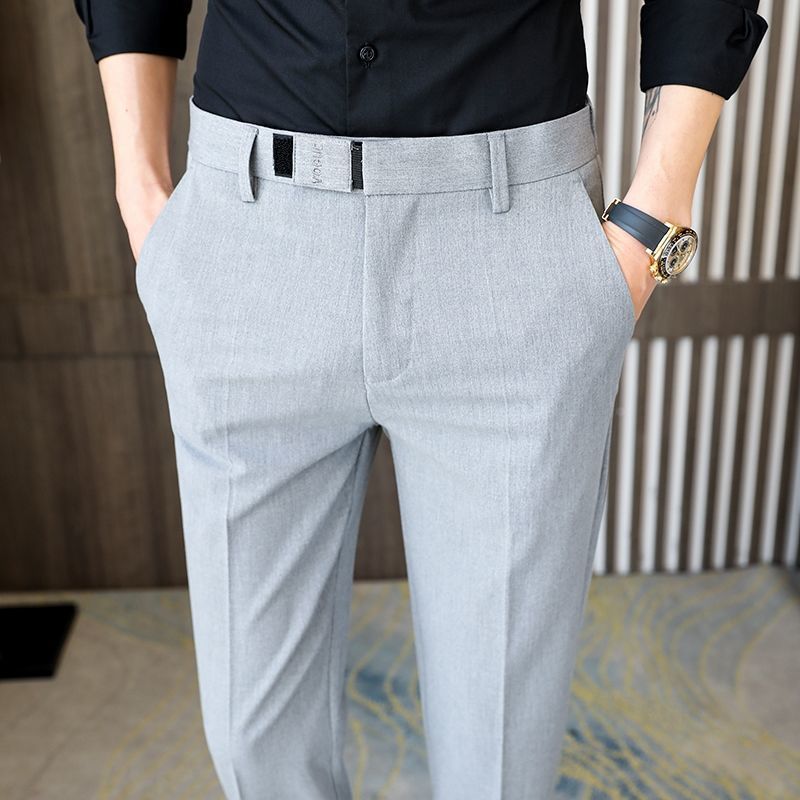 Herrenbekleidung Slim Fit Sommerhose Freizeithose Leichte atmungsaktive Büro-Business-Chinos Stretch Erhältlich in normaler und 9-Zoll-Länge_voghion.com