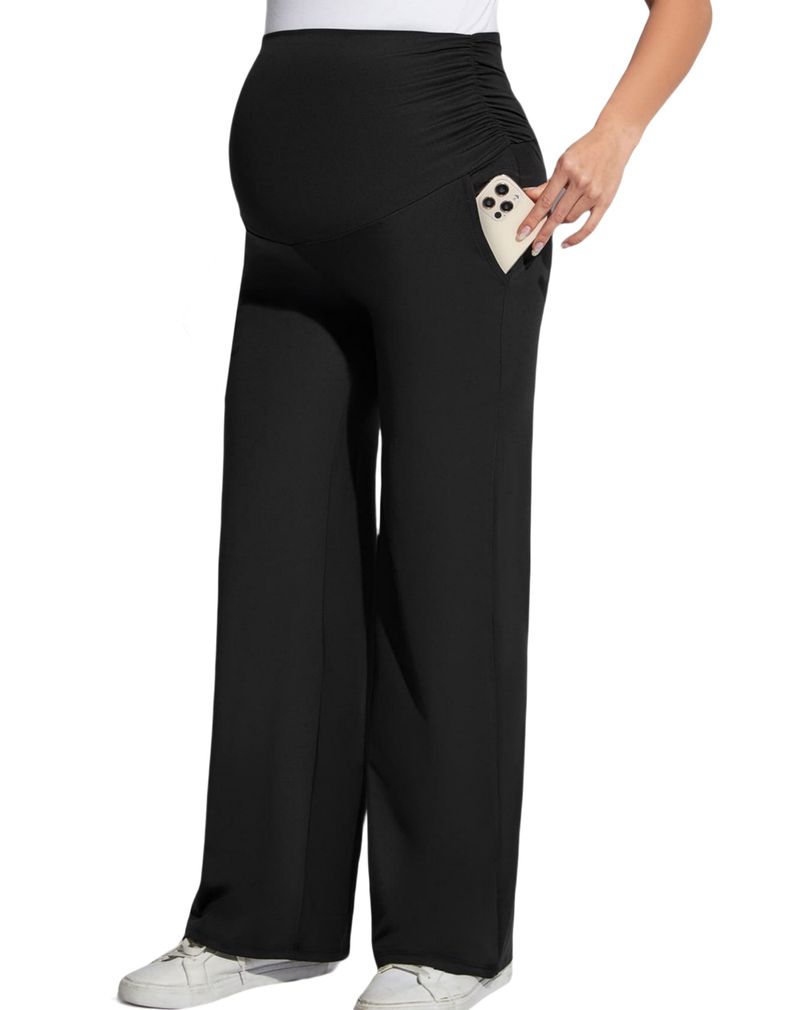Dameskleding Nieuwe casual effen kleur hoge taille afslankend hoge elastische sport veelzijdige mode zwangere vrouwen buikondersteuning casual rechte broek_voghion.com