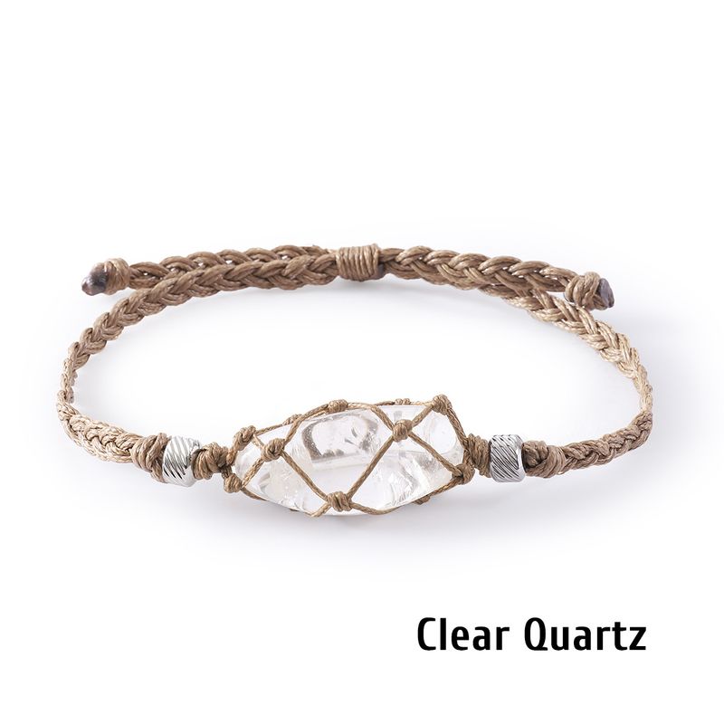 Women's Jewelry Natural Gemstones Natural Crystal Braided Bracelets Stone Bracelets Irregular Gemstones_voghion.com