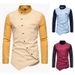 Unbeatable Quality Men's 2025 Spring And Autumn New European Size Youth Personality Irregular Color Collision Henry Collar Shirt Men_voghion.com