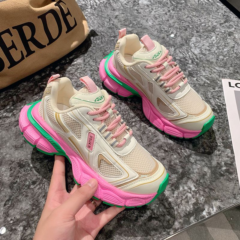 European Goods New Sports Daddy Shoes Women S Autumn Mesh Surface Breathable Casual Soft Bottom Running_voghion.com