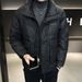 Premium White Duck Down Jacket For Men - Winter Warm Thick Padded Coat With High-Quality Fill, Solid Color Design For Cold Weather Protection_voghion.com
