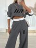 "Korean Style Hoodie & Jogger Set – Women's Casual Two-Piece Outfit In Light & Dark Gray, S-XXL"_voghion.com