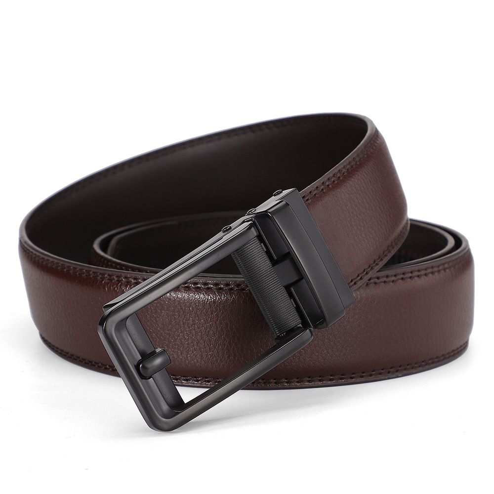 Men's Premium Leather Belt - Two-Layer Cowhide With Automatic Buckle (Business Pin & Fashion Style)_voghion.com
