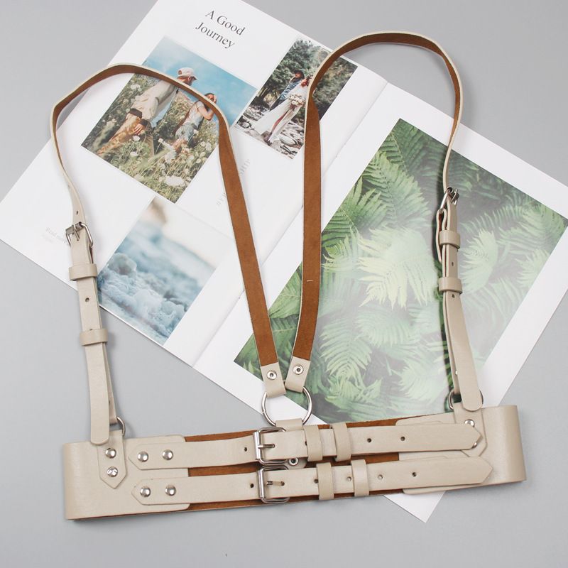 Pas do pończoch Punk Haruku dla kobiet, pasek na ramiączkach, funkcjonalny styl odzieży wierzchniej, szelki do kamizelki_voghion.com