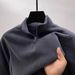 Felpa con mezza cerniera da uomo Felpa in pile con mezza cerniera da uomo Maglione invernale caldo e spesso con collo alto Top termico morbido al tatto_voghion.com