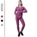 Yoga Jacket Solid Color Hooded Zipper Tight Peach Hip Lift Long Pants Plus Size Set Versatile_voghion.com