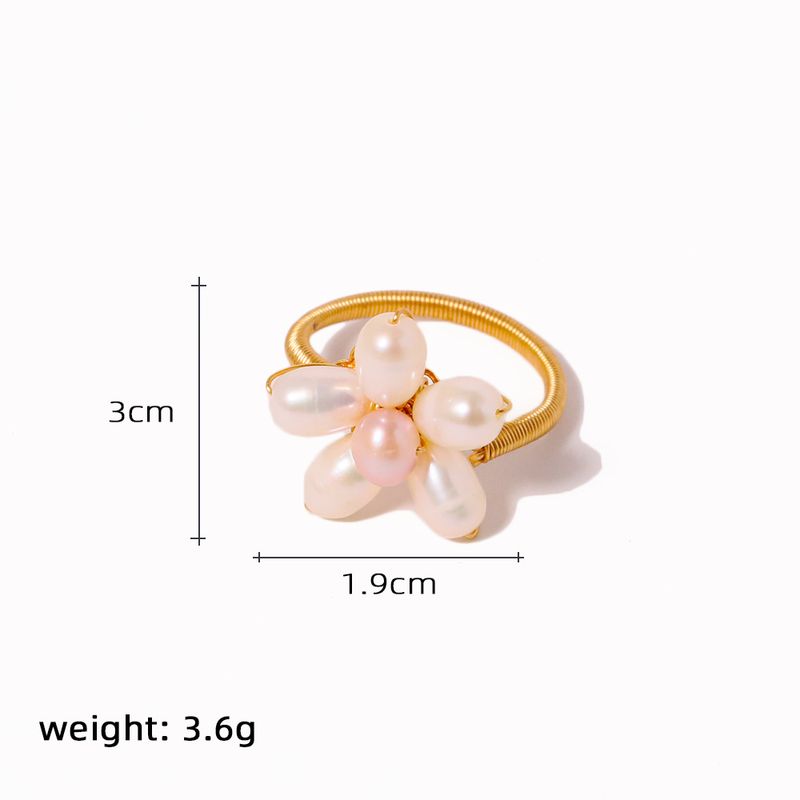 Natural Pearl Niche, High-end, Floral, Light Luxury, Niche Ring, Cool Style, Elegant Accessory_voghion.com