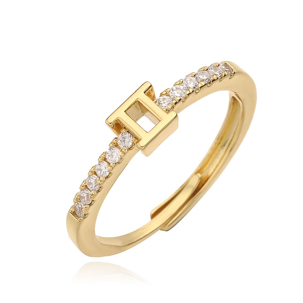 Ensemble de bagues ajustables pour signes du zodiaque, élégantes bagues géométriques ouvertes ornées de zirconiums cubiques, représentant les douze constellations. Bagues empilables légères, luxueuses et minimalistes._voghion.com