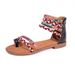 Boho Chic Spliced Plus-size Flat Sandals For Women_voghion.com