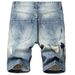 Herrenbekleidung Jeans Mittellange Hosen Personalisierte Trendy Herren Shorts Elastische Zerrissene Hosen_voghion.com
