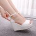 10cm Water Platform Slope Large Bohemian Fish Mouth High Heel Sandals_voghion.com