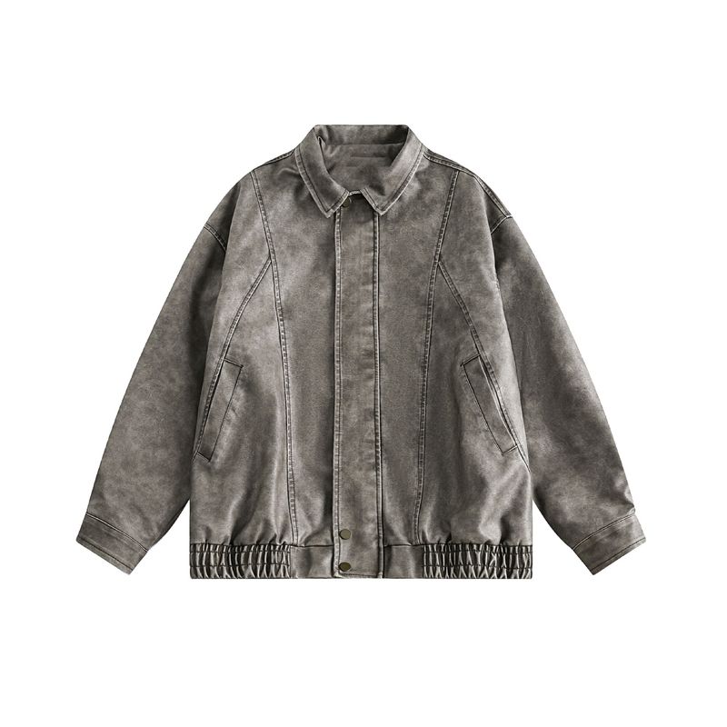 Giacca in pelle da motociclista retrò marrone da uomo, per ragazzi e ragazze, stile INS, ampia, in similpelle, tendenza_voghion.com
