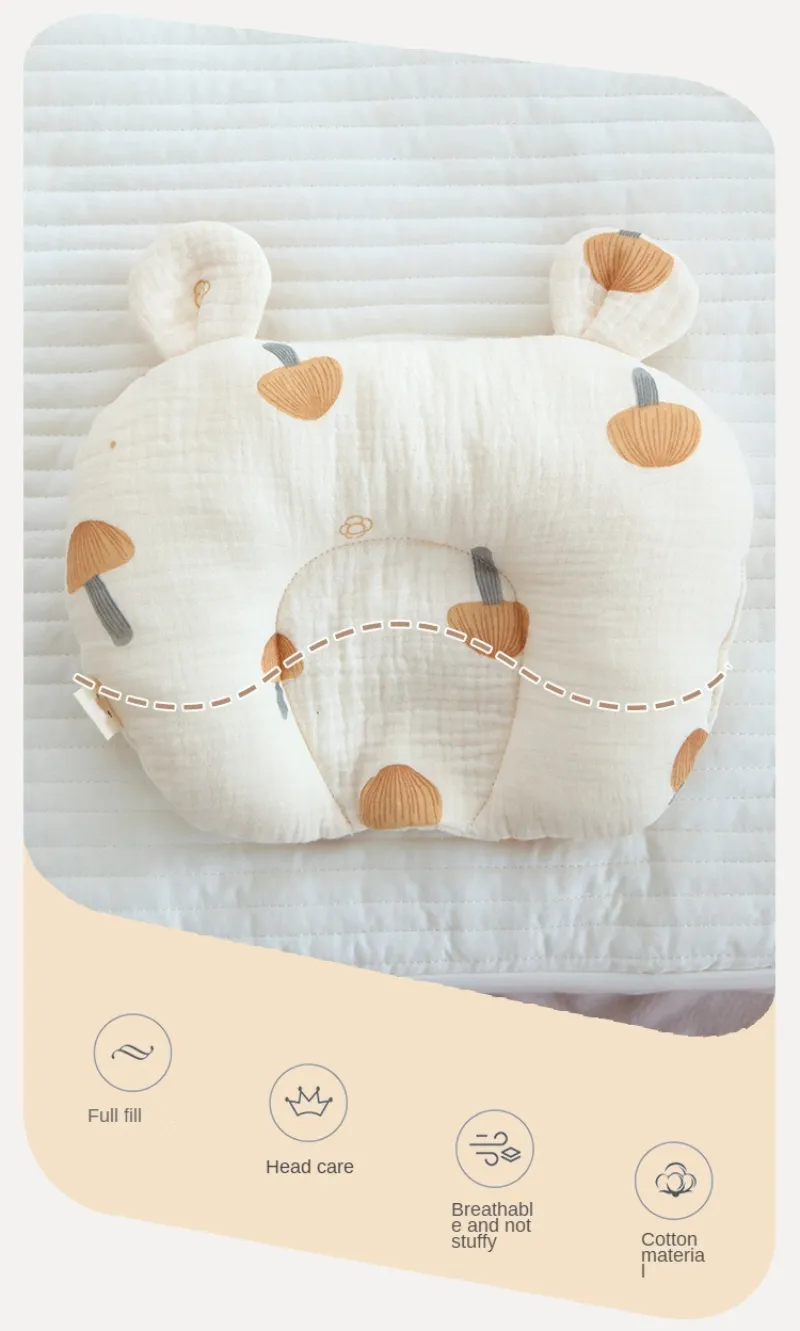 Oreiller en forme de U pour nouveau-né en coton pour bébé, coussin d'allaitement pour nouveau-né, coussin de soutien pour le sommeil, coussin concave en coton_voghion.com