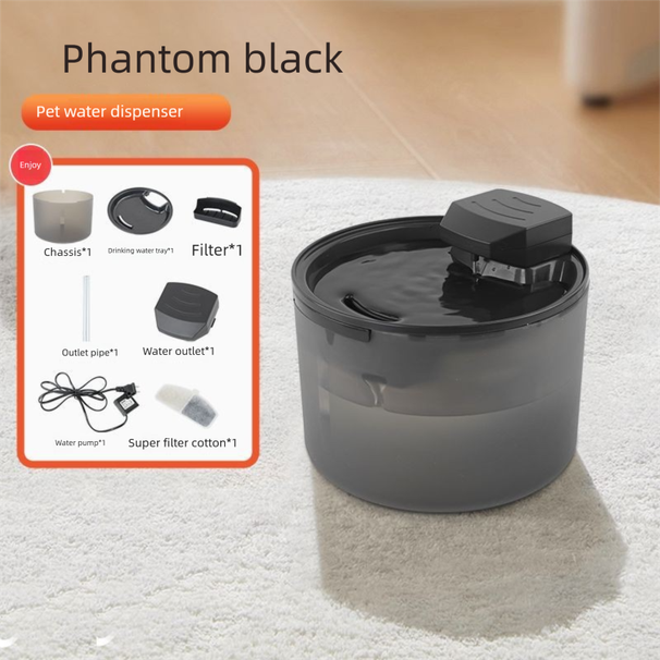 Distributore automatico da 1,5 litri, grande capacità, fontana d'acqua intelligente, ciotola silenziosa per bere gatti e cani, forniture per animali domestici_voghion.com
