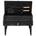 Barbecue da esterno, portatile, a carbonella, pieghevole, quadrato, in ferro, 17,32 x 10,63 x 8,66 pollici, nero_voghion.com