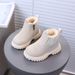 ShoeGlobe 2025 Winter Boys And Girls Baby Fleece-Lined New Simple Versatile Soft Sole Non-Slip Short British Style Martin Boots_voghion.com