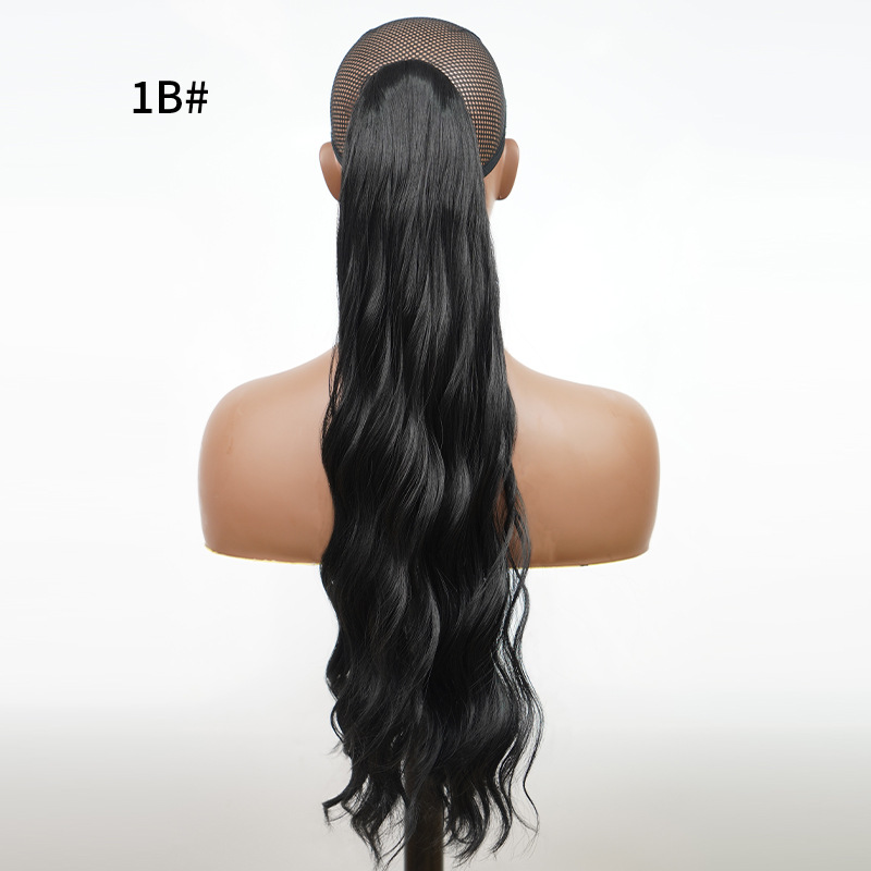 Wholesale European and American cross-border chemical fiber wig drawstring ponytail screw roll high temperature wire Drawstring Ponytail_voghion.com